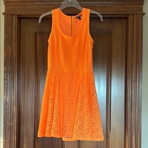 Express Orange Sleeveless Mini Dress